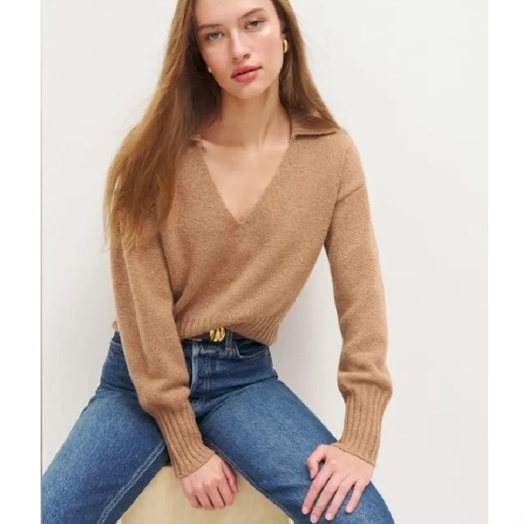 Reformation Beckie Collared Cashmere Sweater - Picture 2 of 4